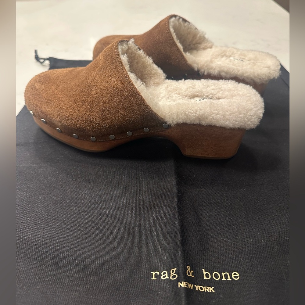 Rag & Bone Mara Shearling Clog 7.5